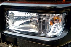 Clear lens wrap-around head lamp for superior visibility coupled with chic styling